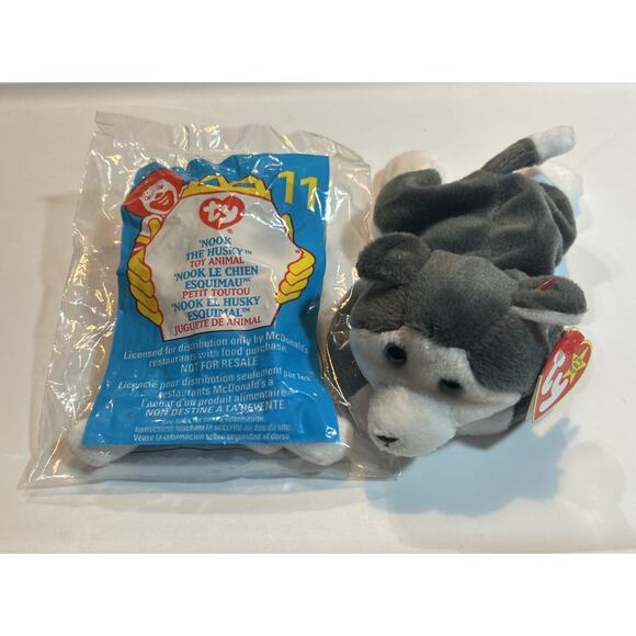 TY Beanie Baby NANOOK the Husky 1996 W/Tags & Teenie Beanie Nook #11 Sealed - Picture 1 of 6